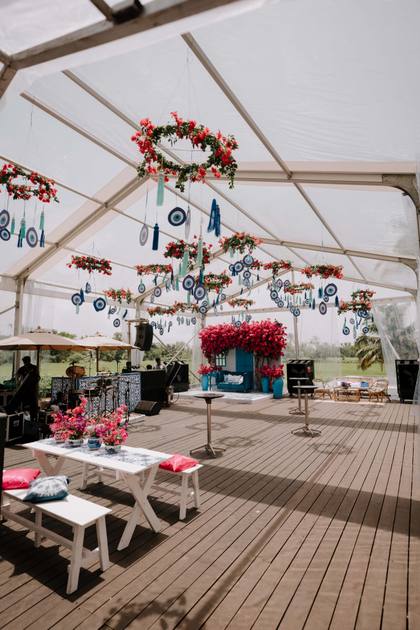 Ceiling and Lounge — Carnival decor — Alila Diwa Goa